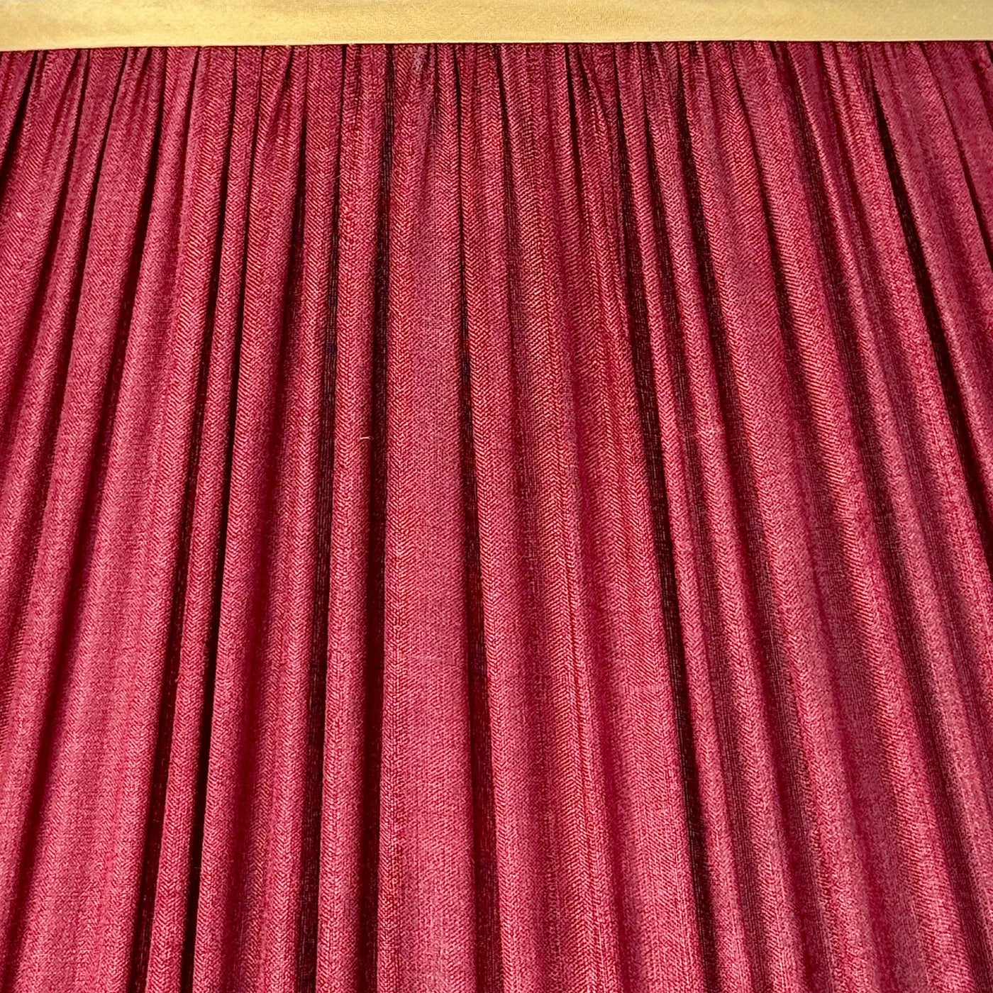 Raspberry Sari Lampshade with Champagne Silk Trim Close Up