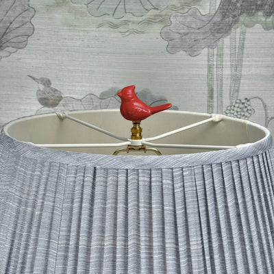 Red Porcelain Bird Finial Close Up