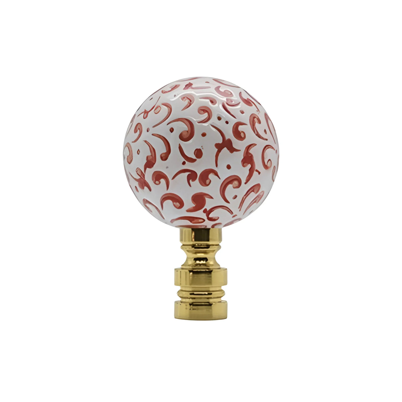 Red on White Porcelain Finial