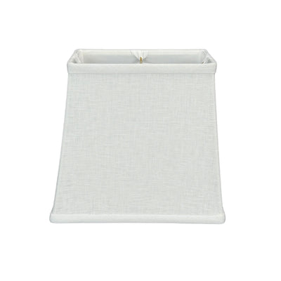 10in Retro Rectangle Linen Lampshade - Off White