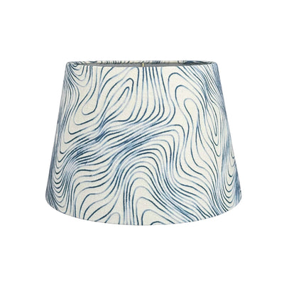 Fabricut - River Quest Blue Embroidered White Lampshade