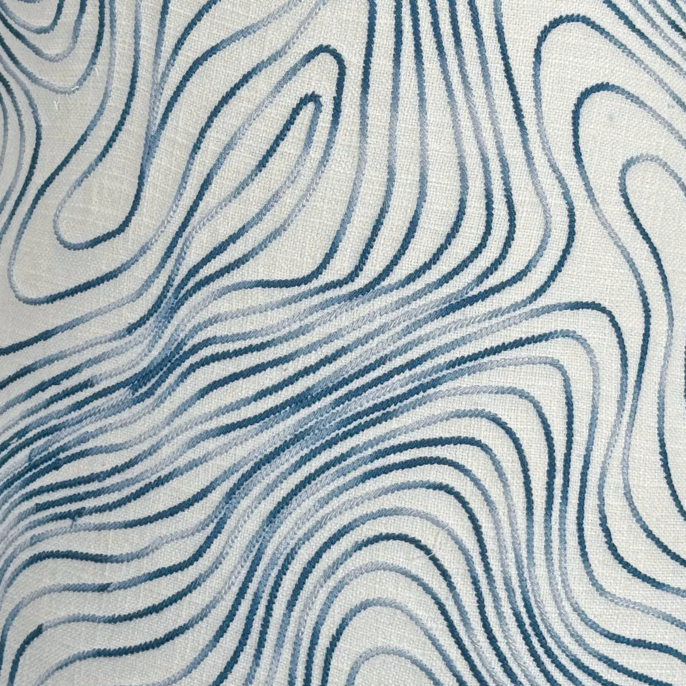 Fabricut - River Quest Blue Embroidered White Lampshade