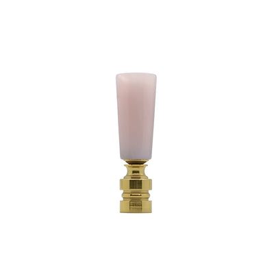 Rose Quartz Cylinder Finial with Polished Brass Base