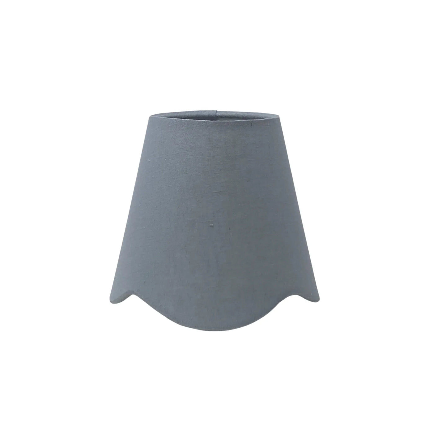 Scalloped Linen Chandelier Shade - Blue