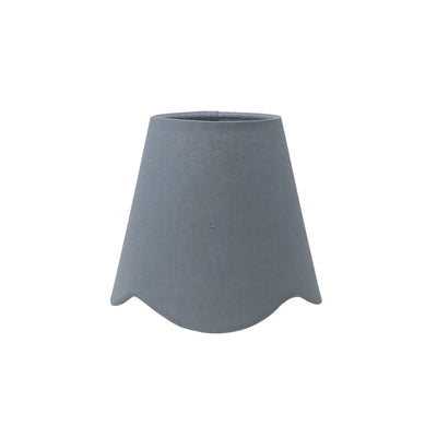 Scalloped Linen Chandelier Shade - Blue