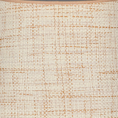 Scalloped Raffia Lampshade with Beige Trim Up close 