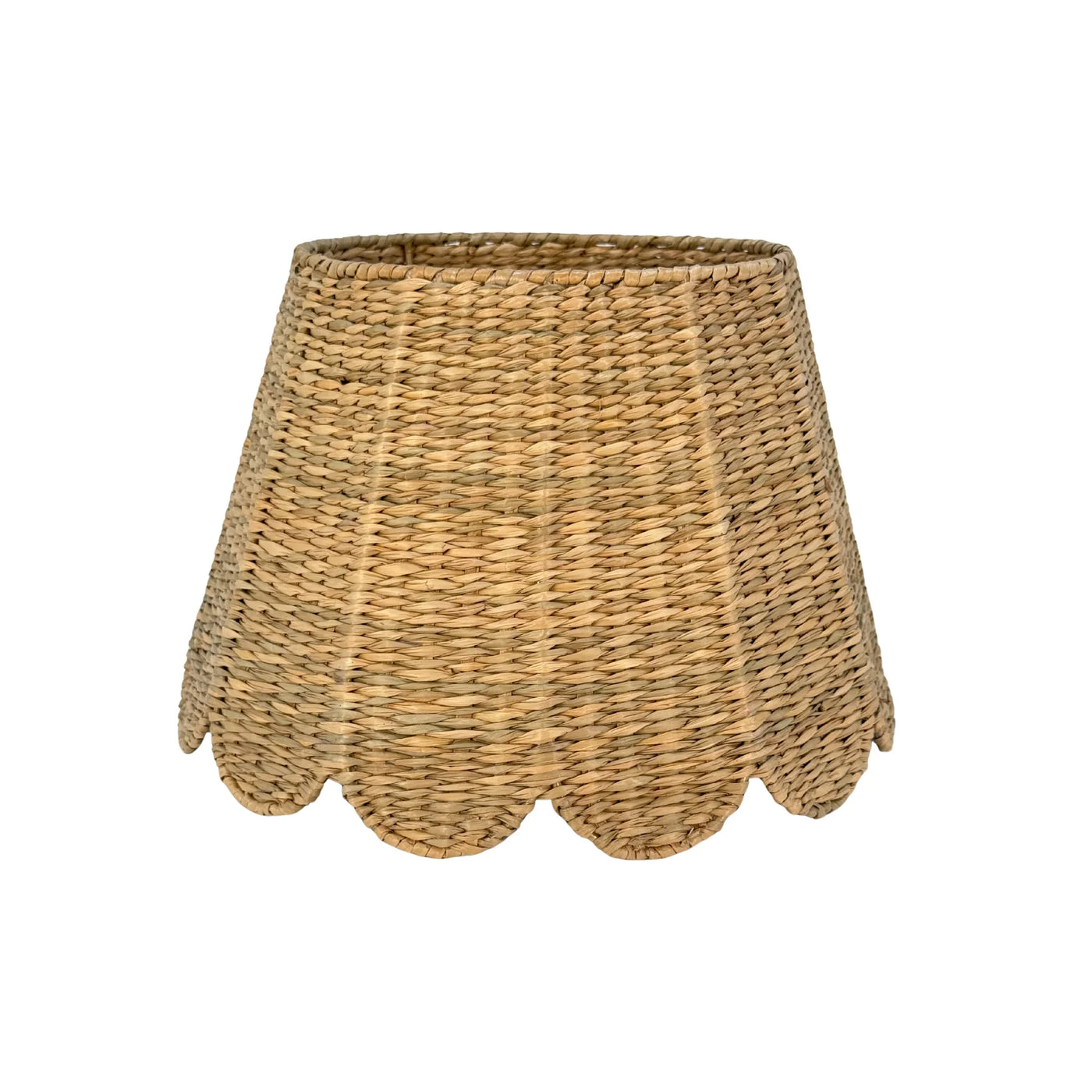 Scalloped Seagrass Woven Lampshade