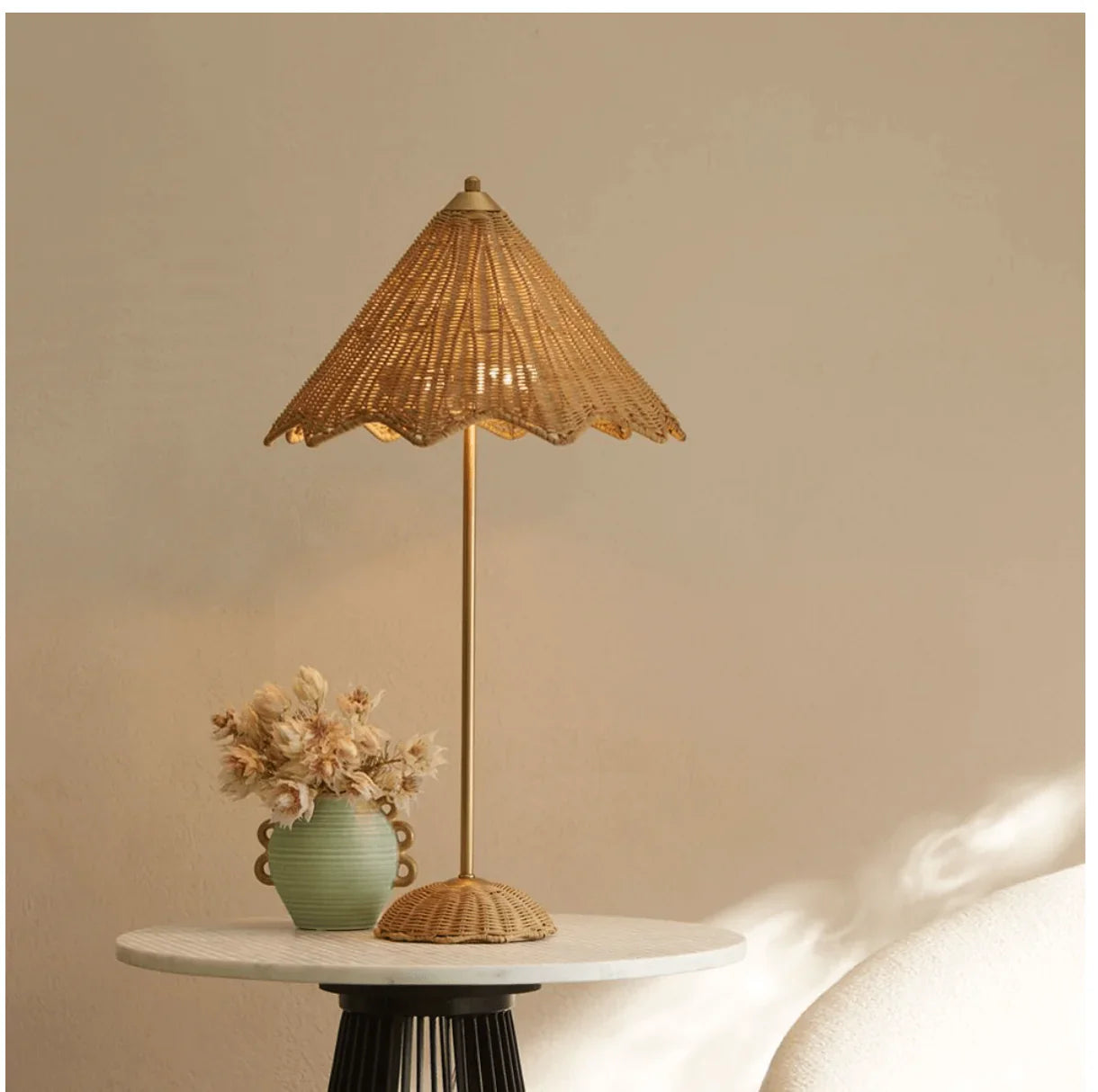 Rattan Parasol Lamp