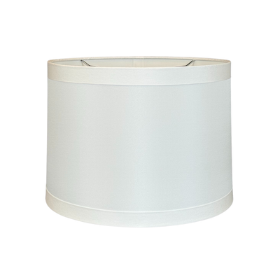 Silk Banded Retro Drum Lampshade - Bone