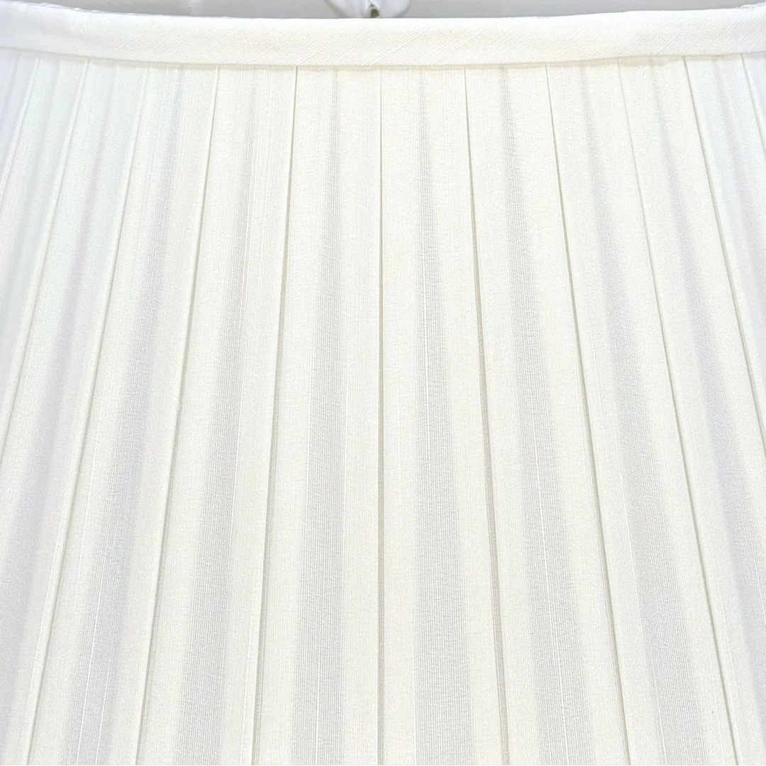 Silk English Box Pleat Lampshade - Off White