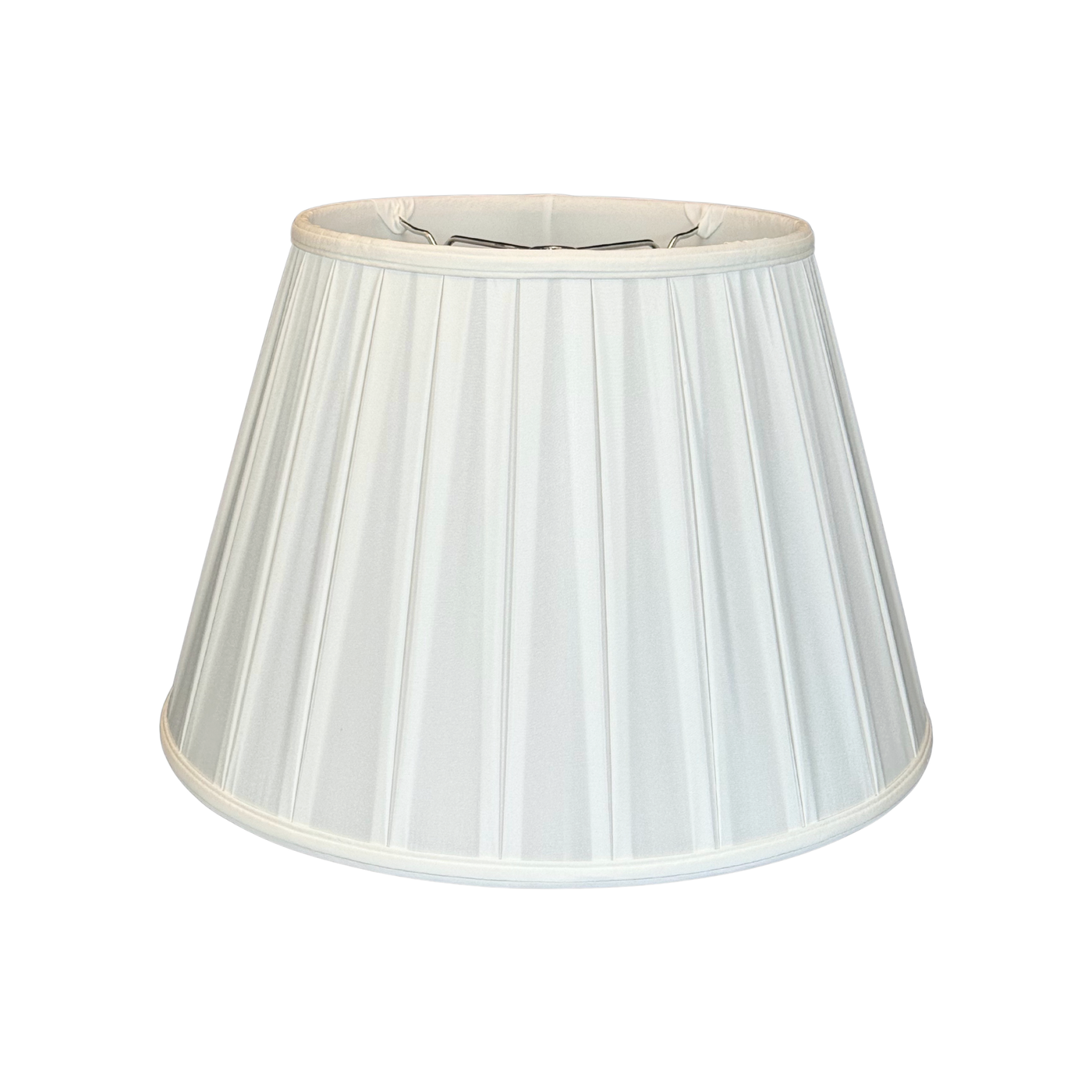 Silk English Empire Wide Box Pleat Lampshade - Bone