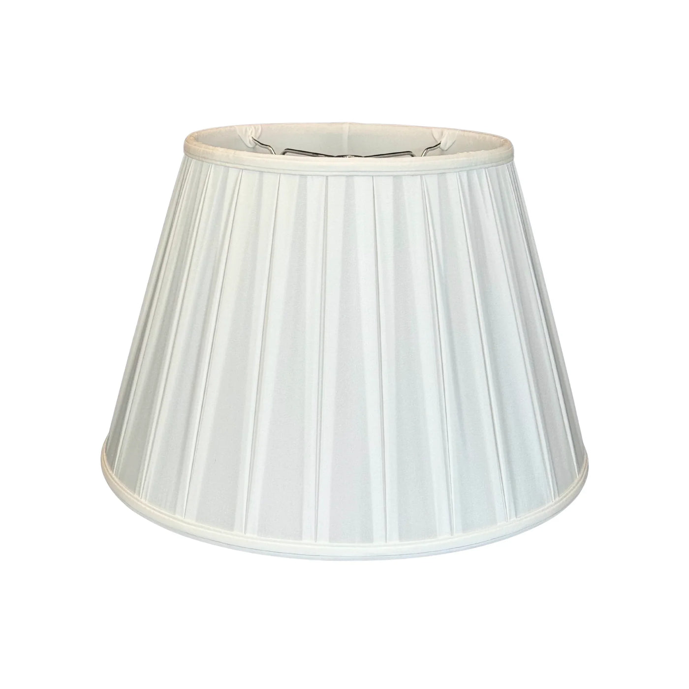 Silk English Empire Wide Box Pleat Lampshade - Bone