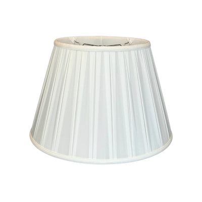 Silk English Empire Wide Box Pleat Lampshade - Bone