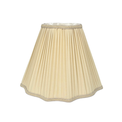 Silk Square Pleat Taupe Lampshade with Inverted Corners