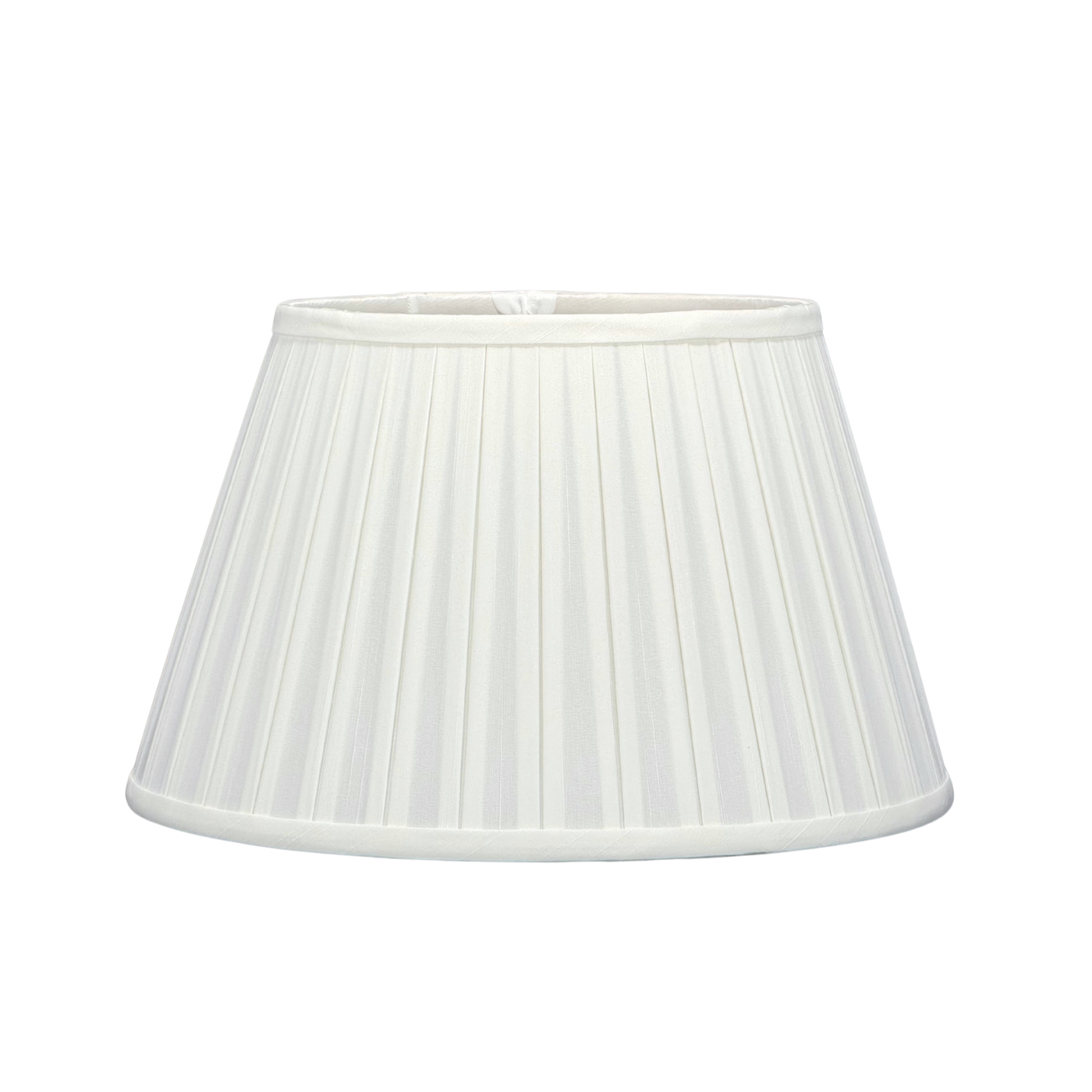 Silk English Box Pleat Lampshade - Off White