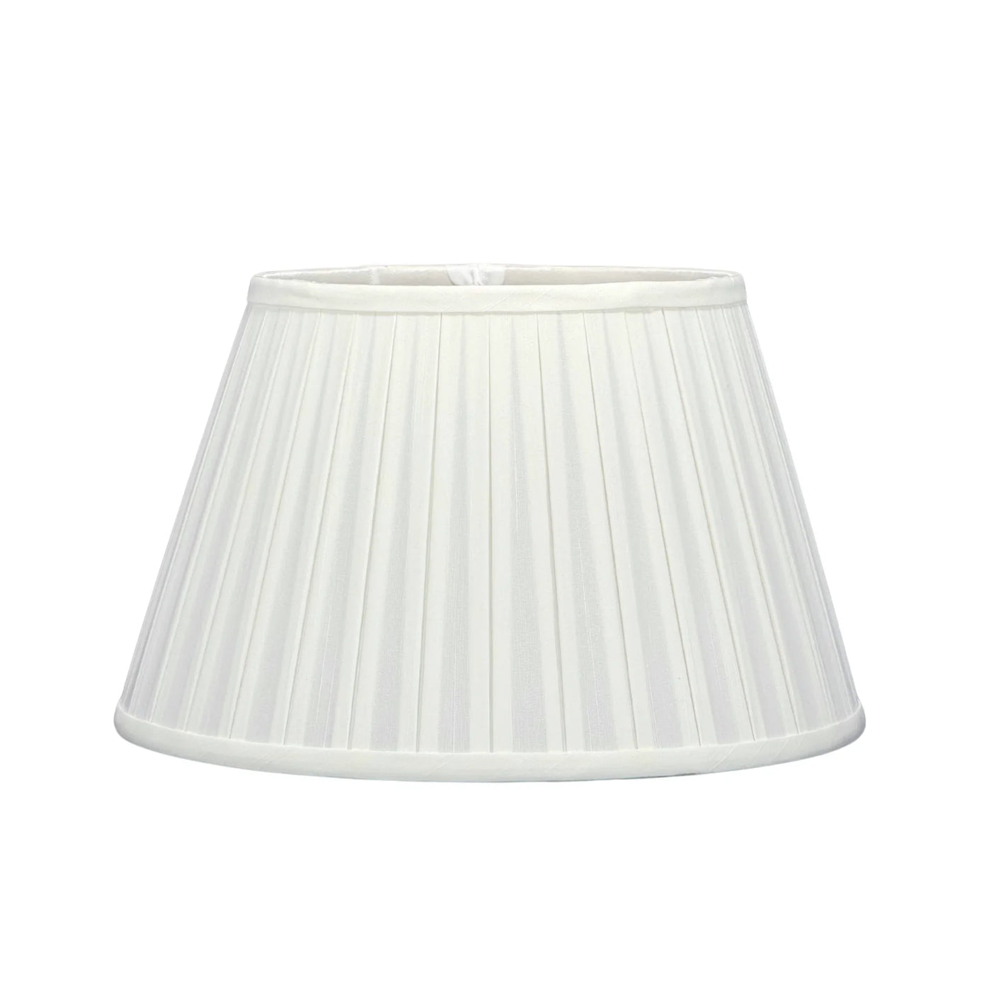Silk English Box Pleat Lampshade - Off White