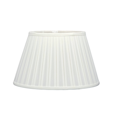 Silk English Box Pleat Lampshade - Off White