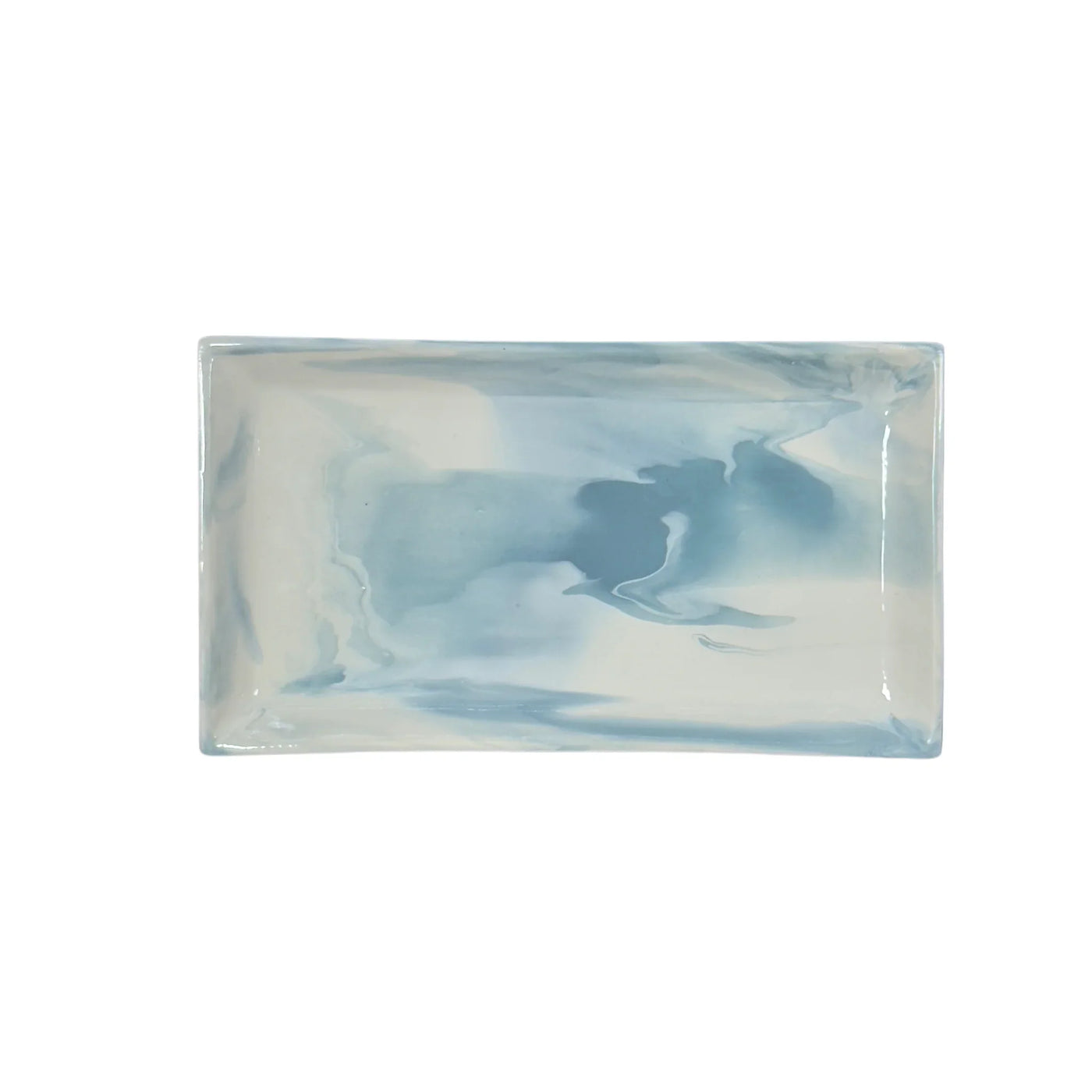 Paul Schneider Rectangle Tray in Sky Blue & White Geode