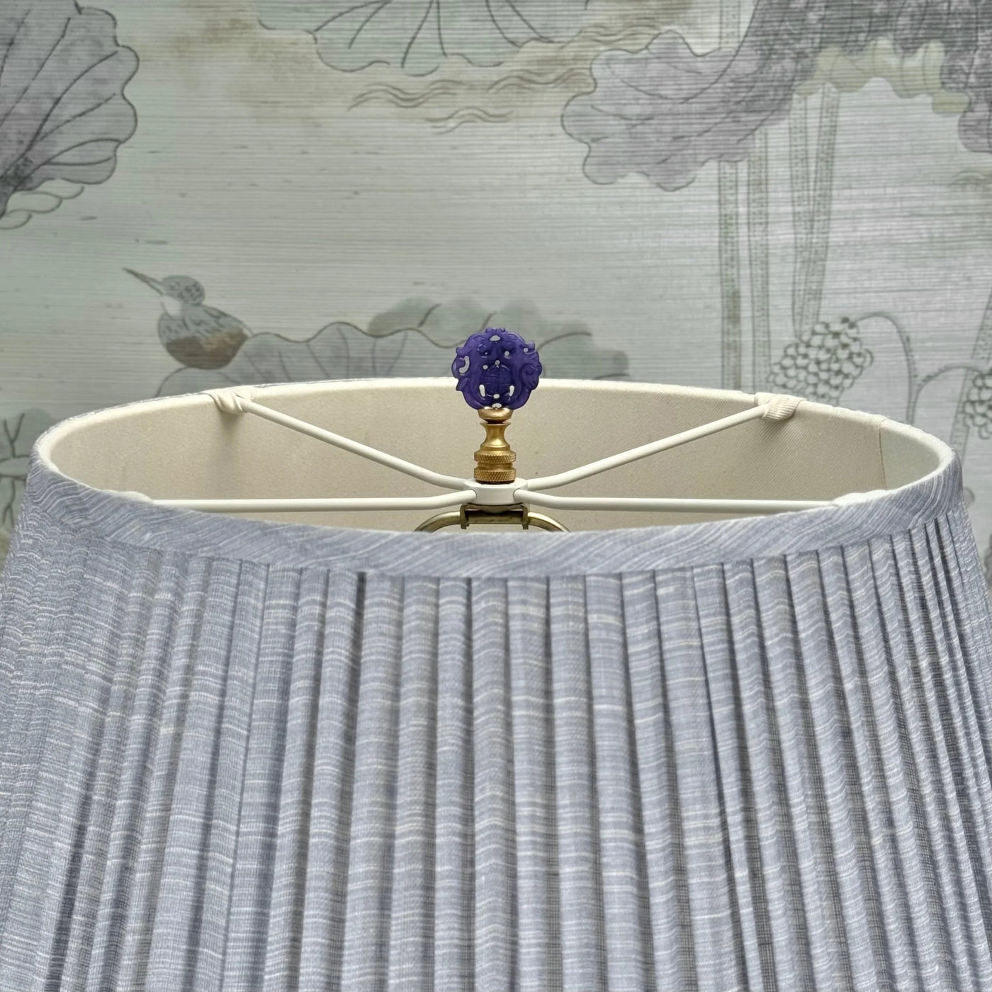 Small Blue Jade Dragons Carved Finial Close up