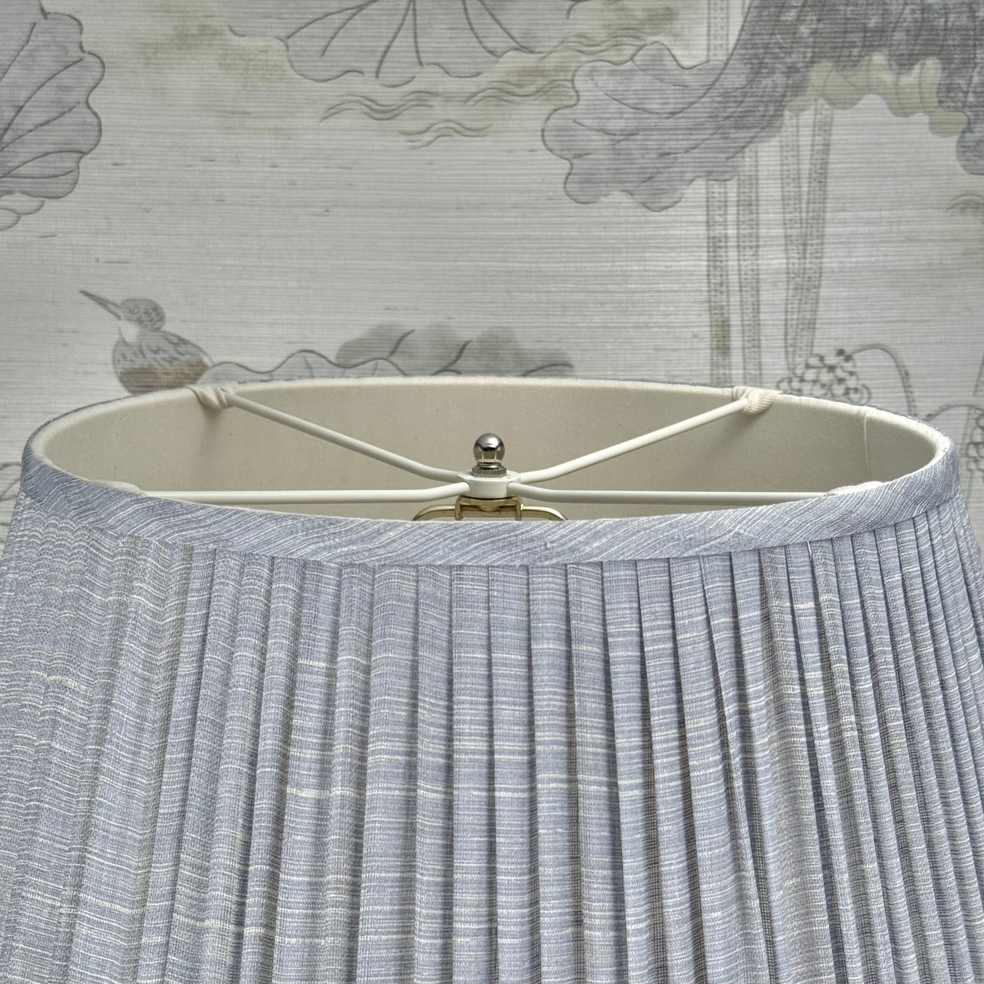 Small Nickel Plated Button Finial Close Up