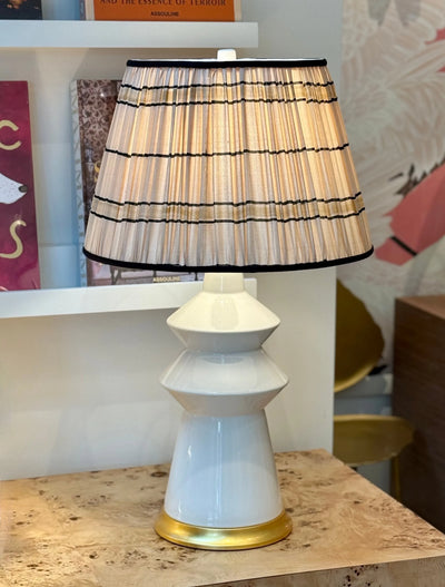 Taupe, Black & Gold Sari Lampshade with Black Silk Trim on hwang bishop malibu