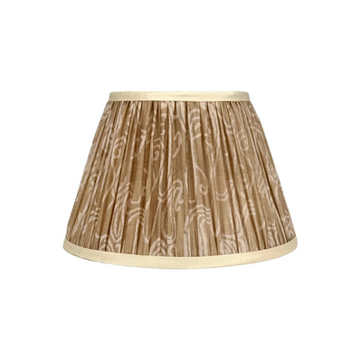 Taupe & Cream Sari Lampshade with Cream Silk Trim