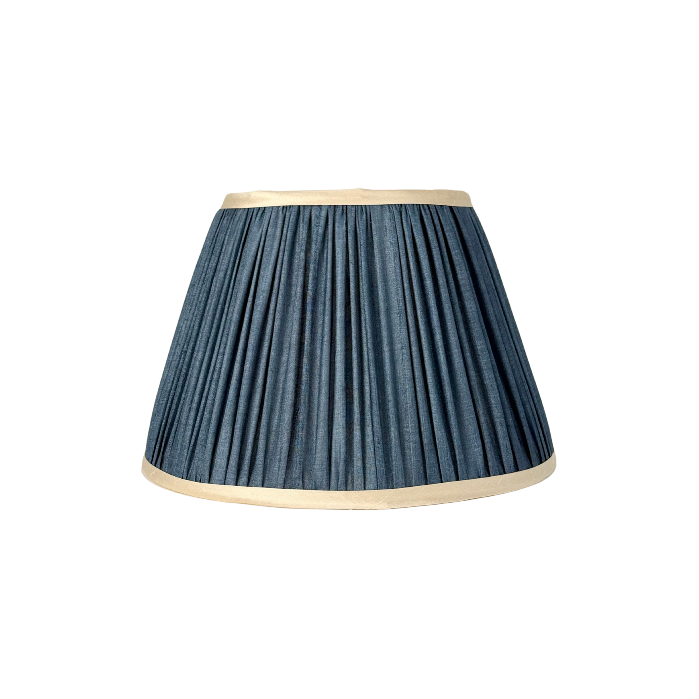 Teal & Taupe Sari Lampshade with Champagne Silk Trim