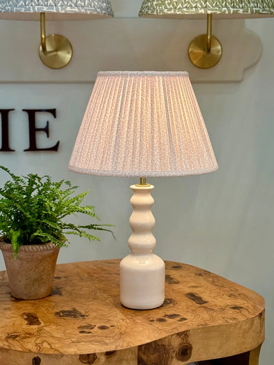 Timmy Ceramic Table Lamp in Cream with bisque petra lampshade
