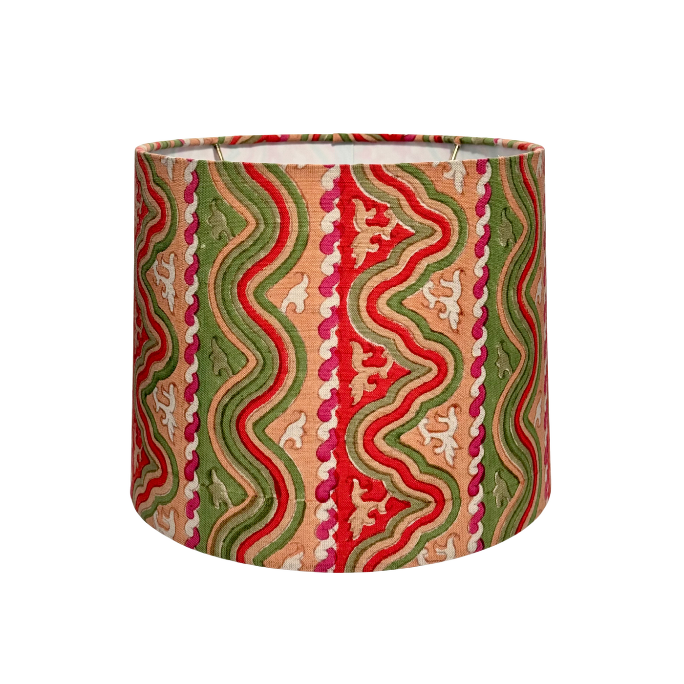 Tulu Textiles Wafaa in Green, Pink & Red Fabric Lampshade