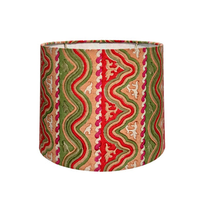Tulu Textiles Wafaa in Green, Pink & Red Fabric Lampshade
