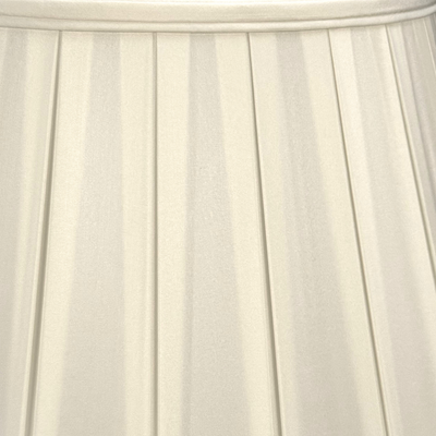 Silk English Empire Wide Box Pleat Lampshade - Egg