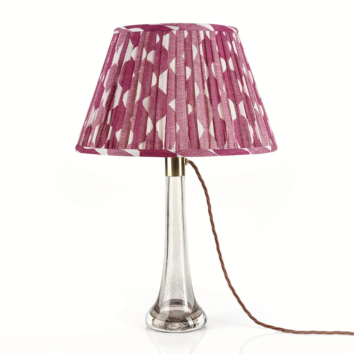 Fermoie Fuchsia Whittle Lampshade on crystal lamp