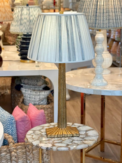 Osborne & Little - Vistula in Ivory with Blue & Brown Stripes Fabric Lampshade