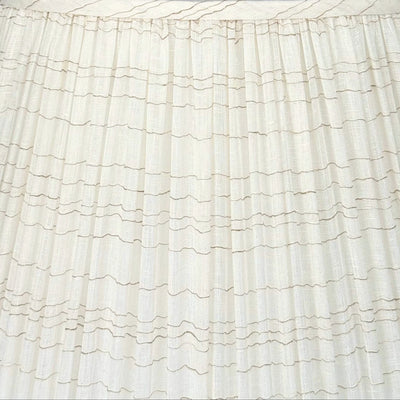 close up fabric Watkins in White with Sand Stripe Fabric Lampshade
