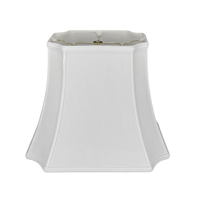 White Inverted Cut Corner Silk Rectangle Lampshade