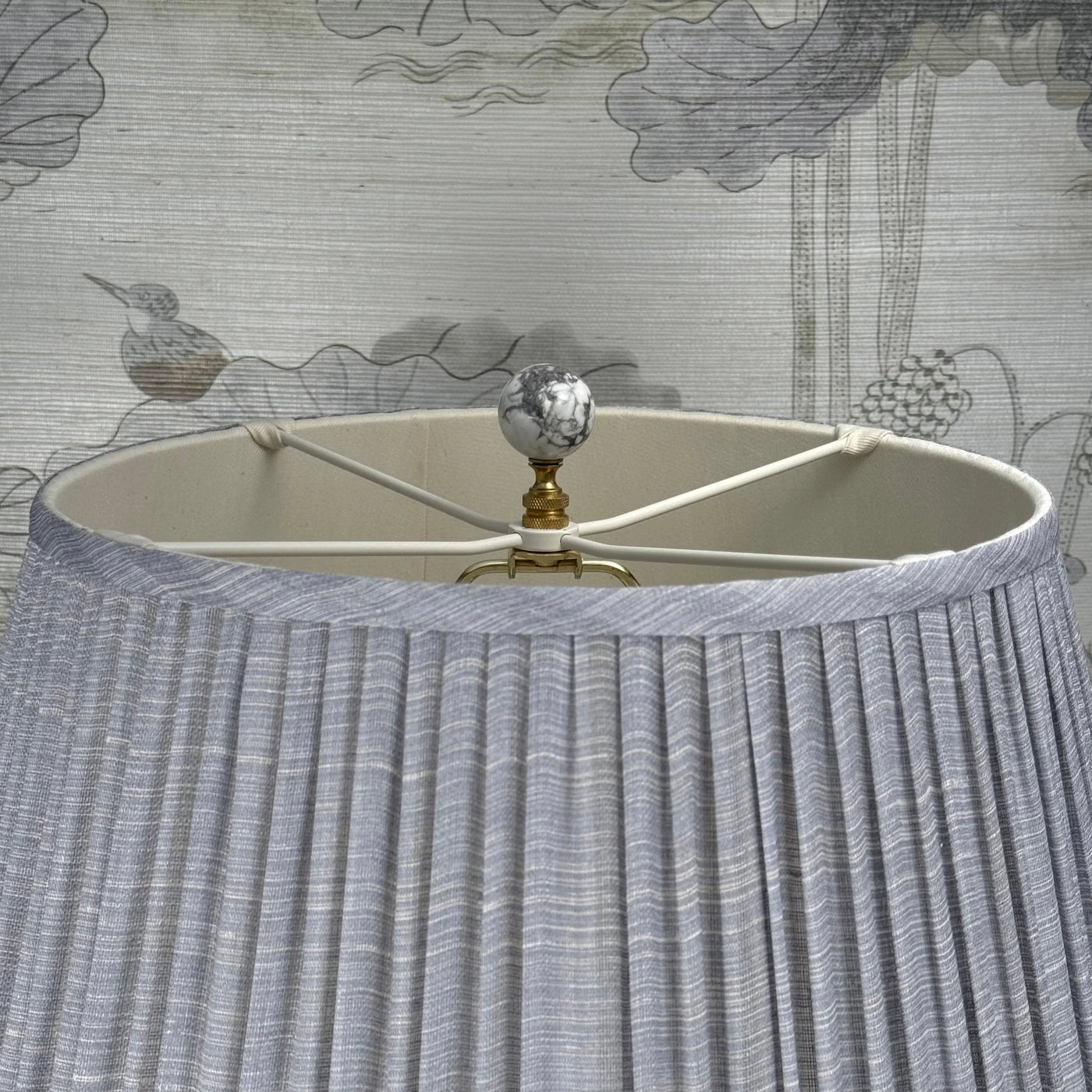 White Marble Ball Finial Close Up