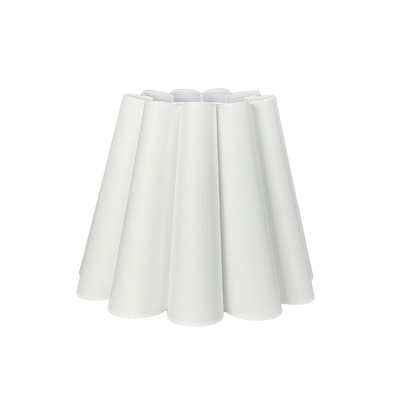 White Out Scallop Linen Hardback Lampshade 14in