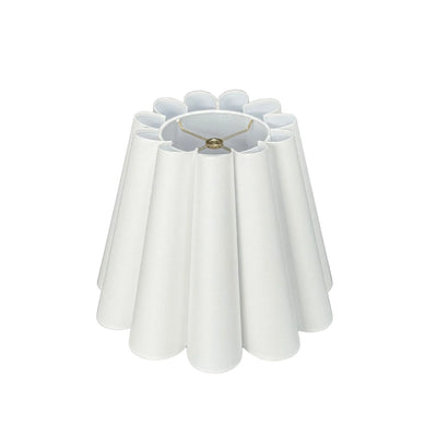 White Out Scallop Linen Hardback Lampshade 14 in hardware