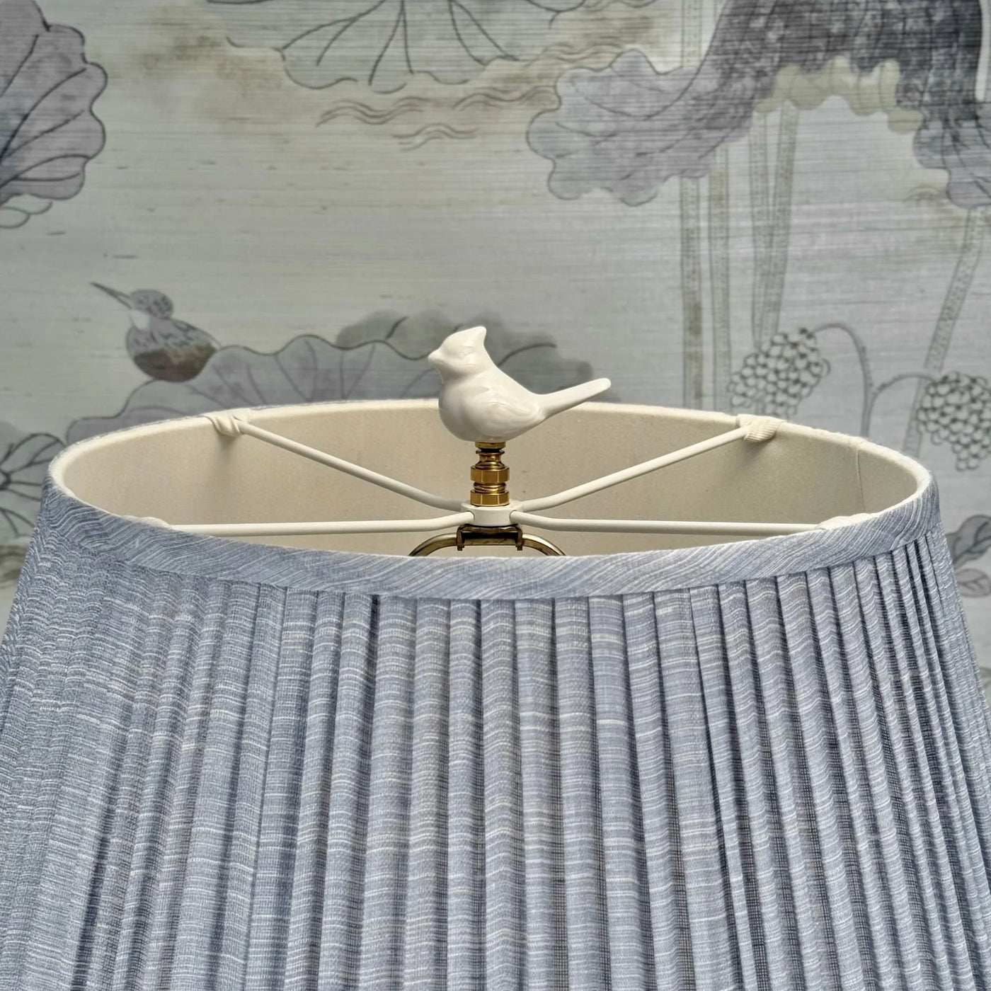White Porcelain Bird Finial close up