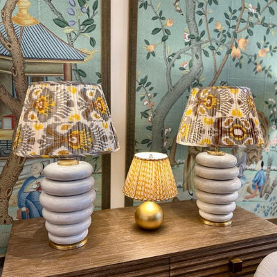 Ikat lampshades on Pheobe lamps