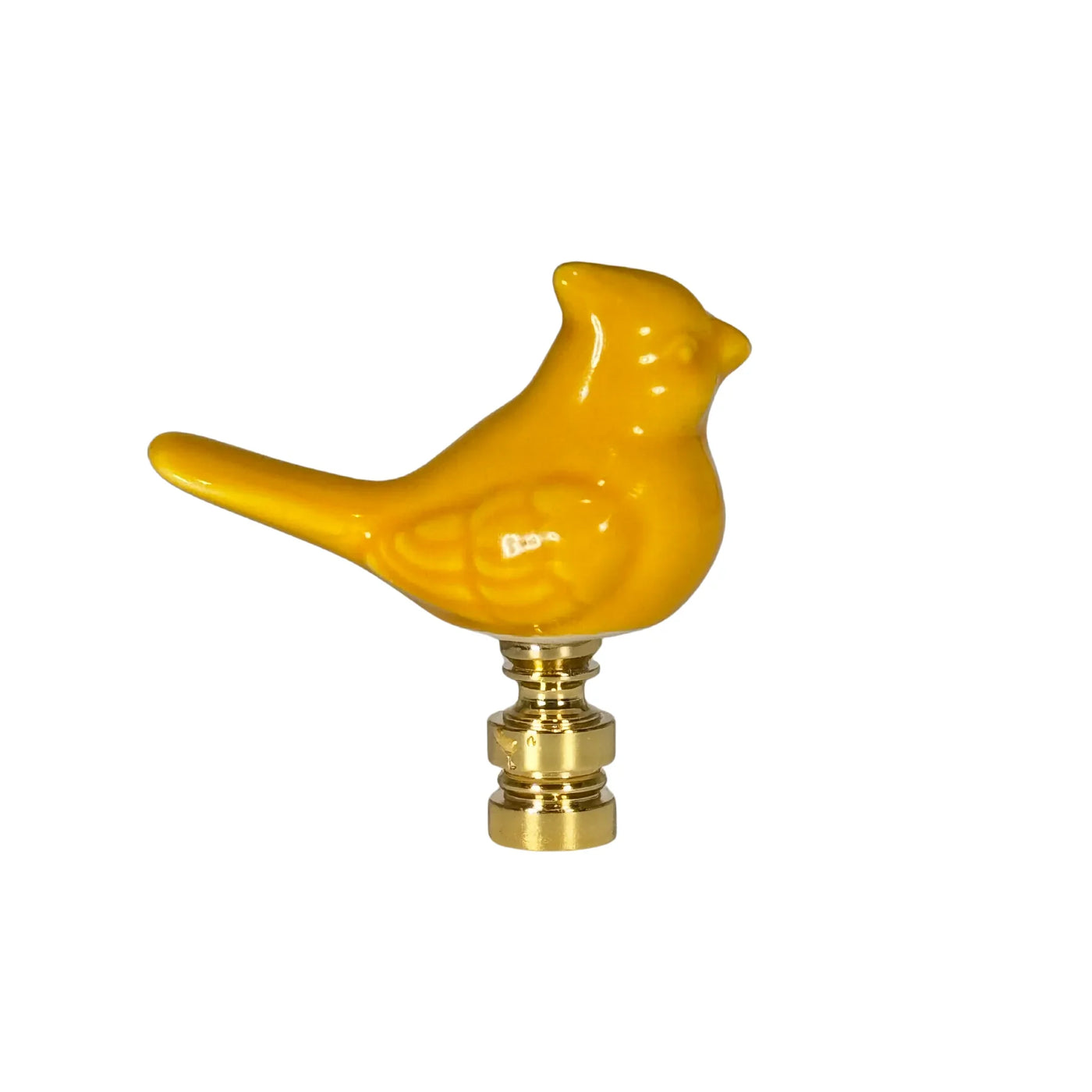 Yellow Porcelain Bird Finial