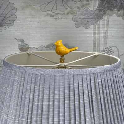 Yellow Porcelain Bird Finial Close Up