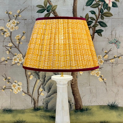 Penny Morrison Yellow Tribal Lampshade with red trim