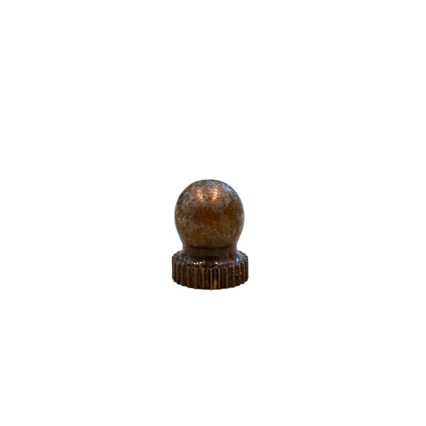 Small antique brass button finial