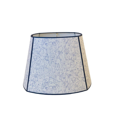 Aux Abris - Friends Blue Dogs on White Wallpaper Lampshade