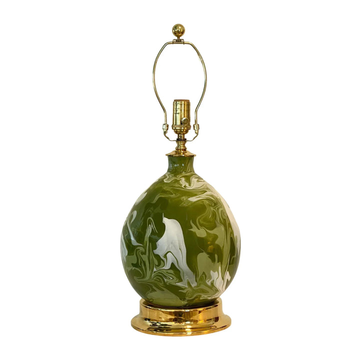 Paul Schneider Beeville Lamp in Green & Ivory Geode