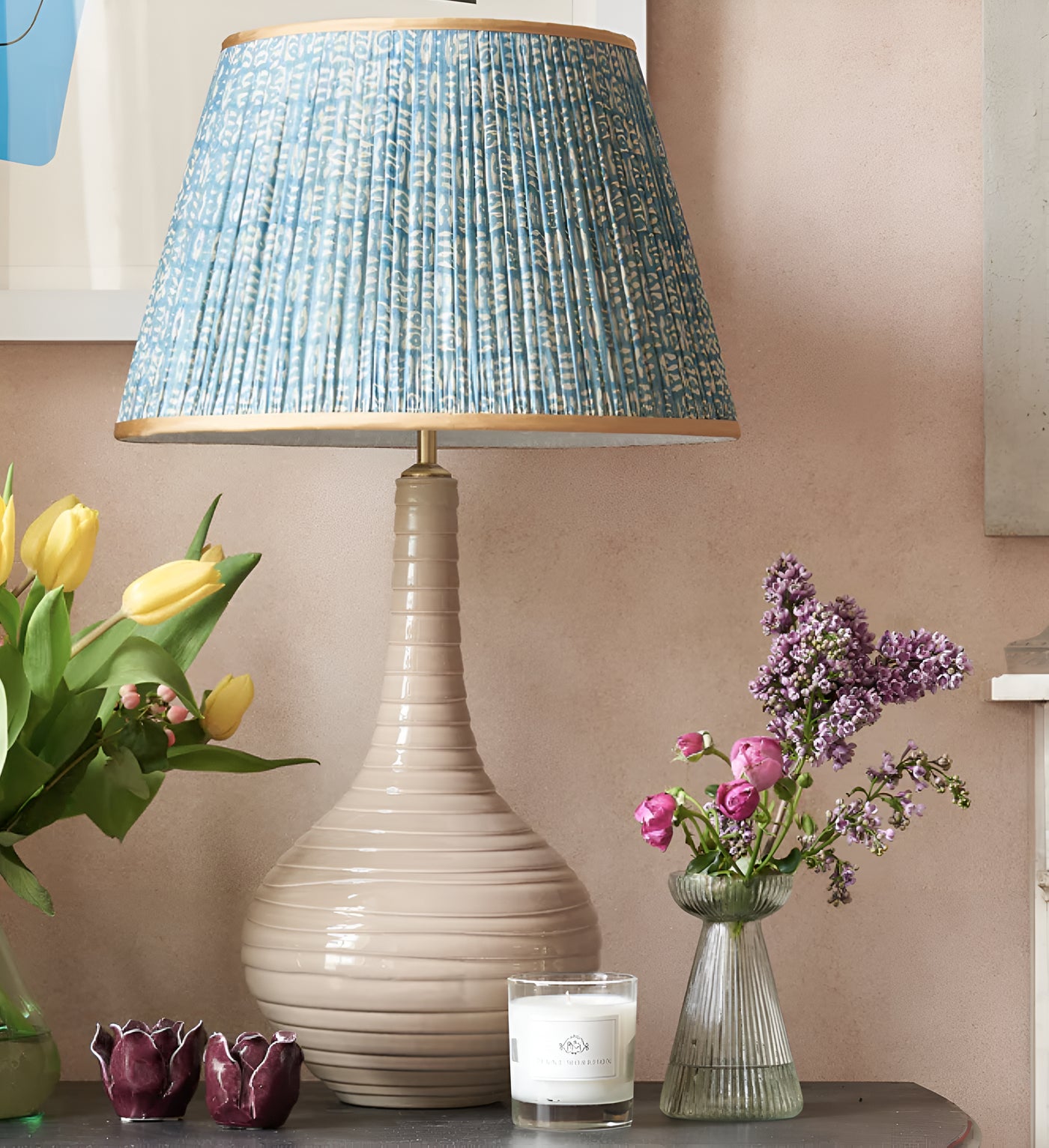 Biscuit Lamp and Penny Morrison Lampshade