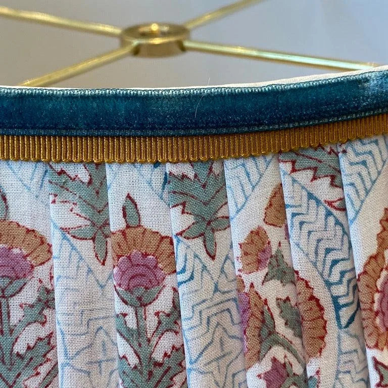 Block print lampshade detail