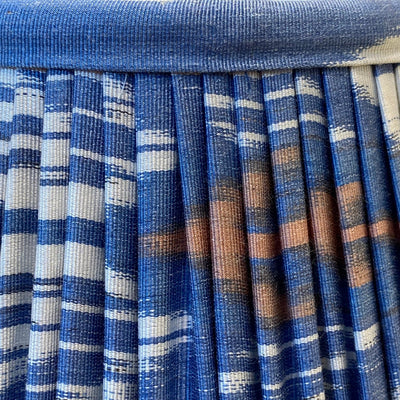 blue ikat lampshade close up