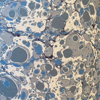 blue marbled paper close up